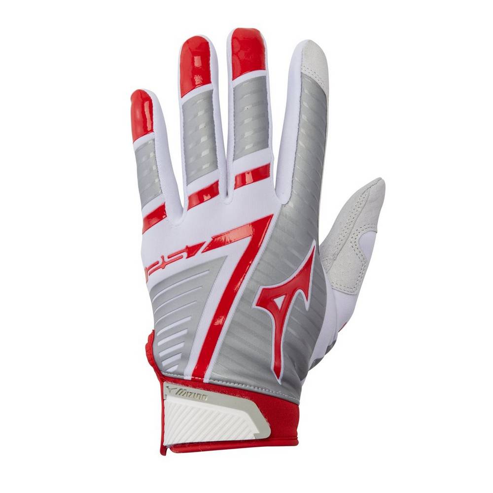 Guantes Mizuno F-257 Softball Batting Mujer Blancas/Rojas Baratas SHAG-54701